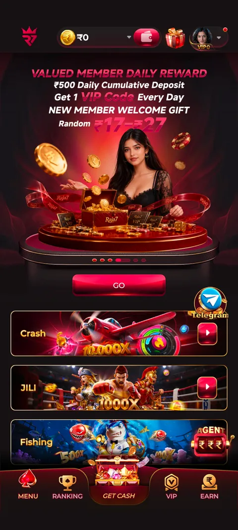 RAJA7 app home screen screenshot