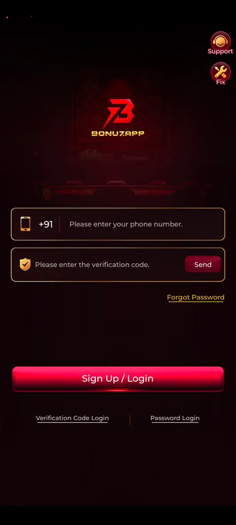 BONU7 login page screenshot