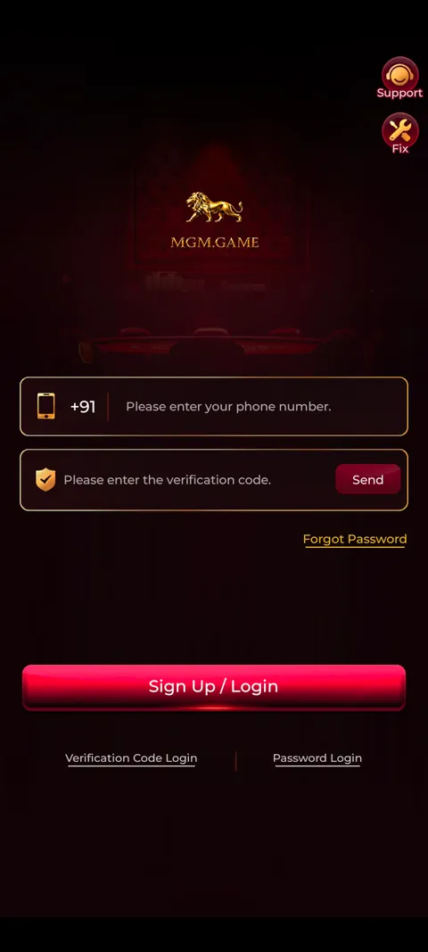 MGM login page screenshot