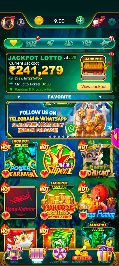 OkRummy app home page screenshot