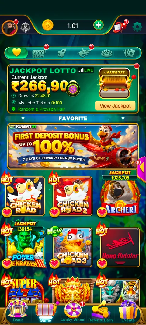 Rummy91 app home page screenshot