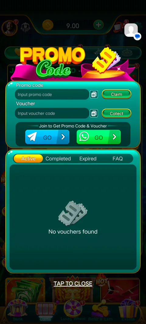 Jaiho rummy promo code section screenshot