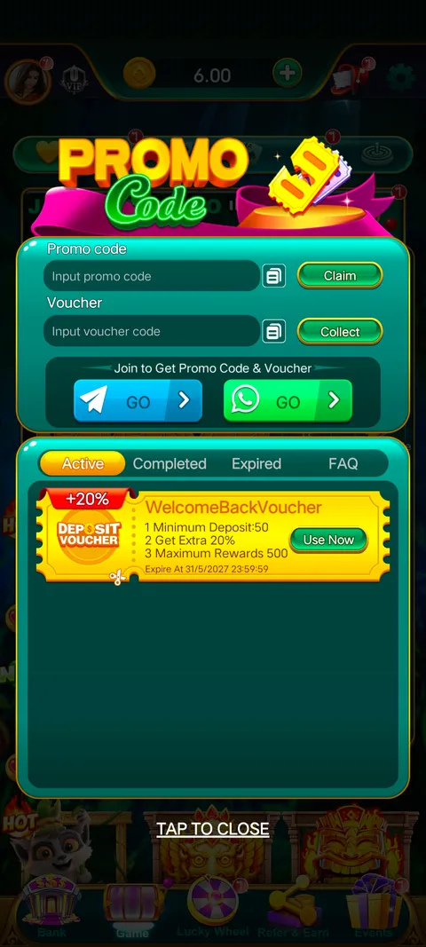 RUMMY77 promo code section screenshot