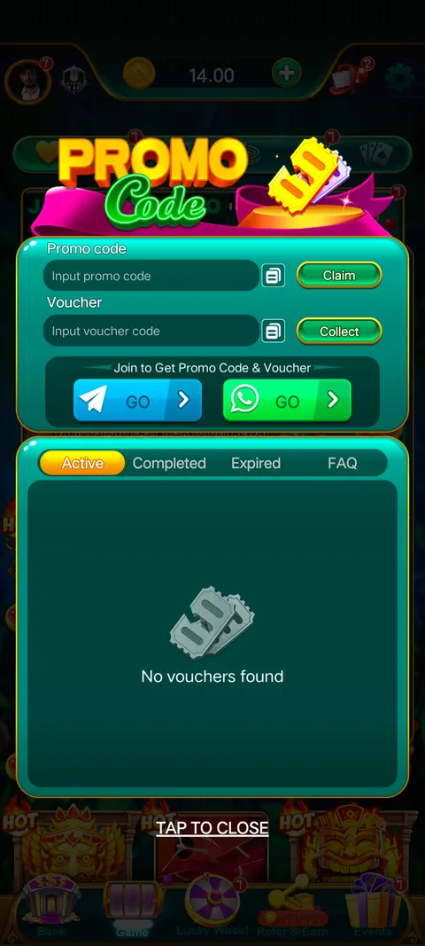 JAIHO ARCADE promo code section screenshot