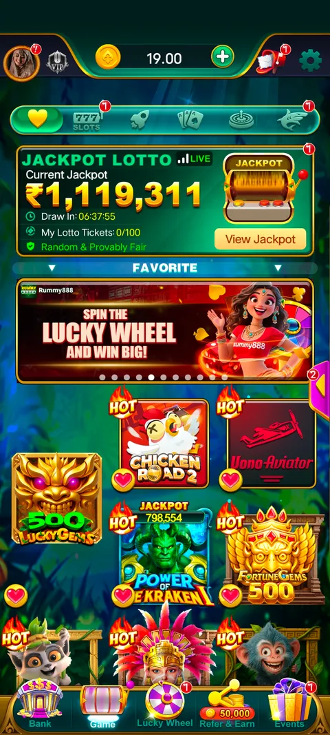 Rummy888 app home page screenshot
