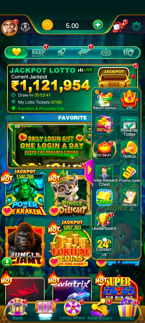 Gamerummy app home page screenshot