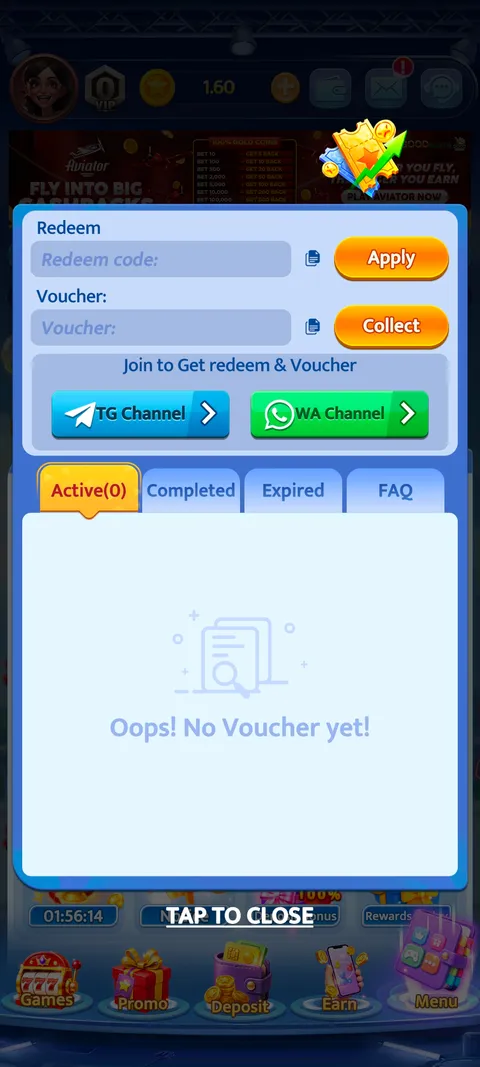 Goodslots promo code section screenshot