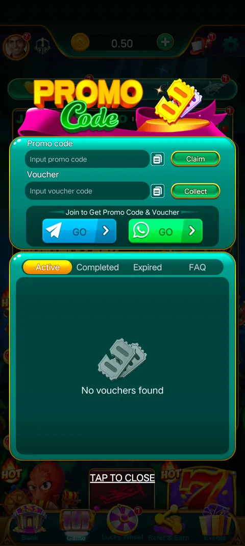 Slots spin login page screenshot