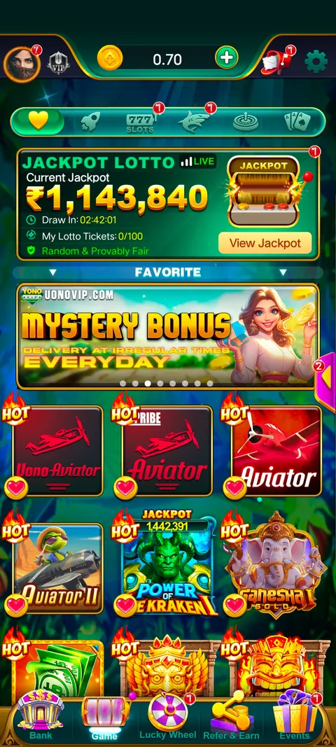 Yono vip app home page screenshot