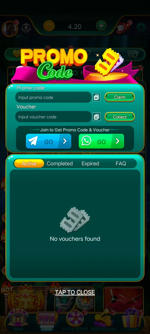 Spin777 promo code section screenshot