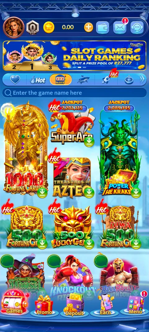 Diwaplay app home screen screenshot