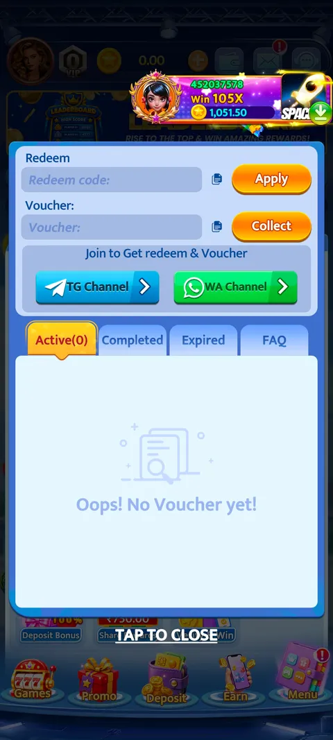 Diwaplay promo code section screenshot