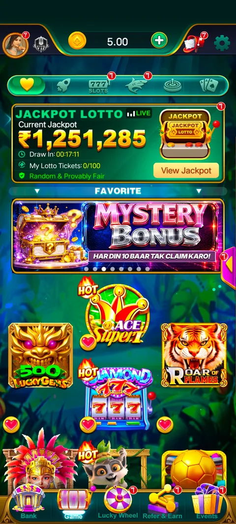 Jaiho 777 app home page screenshot