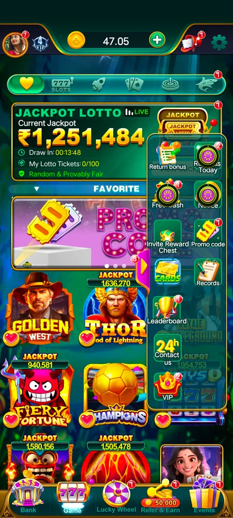 Yono rummy app home page screenshot