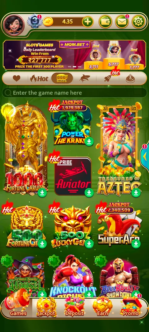 MQMBET app home screen screenshot