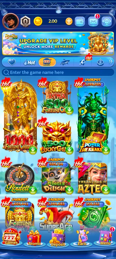 Diwa king app home screen screenshot